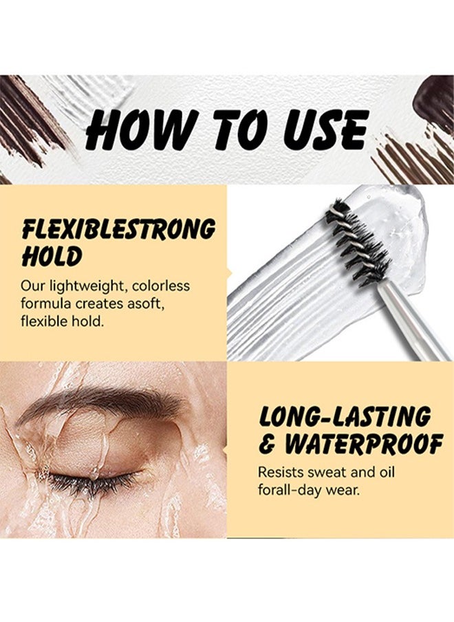 EELHOE - Eyebrow Gel Brow Pomade- 2 In 1 Eyebrow Styling Wax, Clear Eye Brow Gel Waterproof & Long Lasting,  Eyebrow Styling and Brow Pomade Gel With Brush(#02) - Image 1