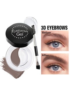 Eyebrow Gel Brow Pomade- 2 In 1 Eyebrow Styling Wax, Clear Eye Brow Gel Waterproof & Long Lasting,  Eyebrow Styling and Brow Pomade Gel With Brush(#02)