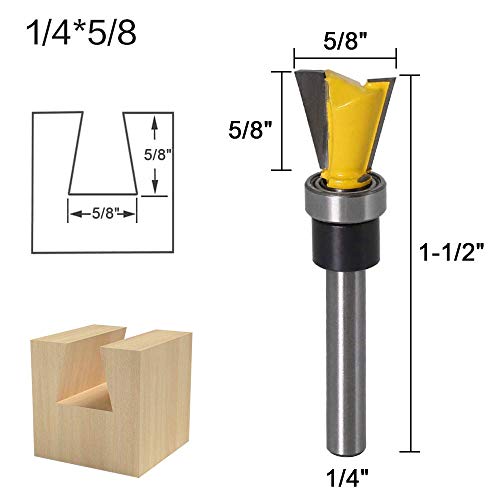 Wolfride 2Pcs Dovetail Router Bits 1/4 Inch Shank Dovetail Joint Router Bit Set with Bearing for Woodworking Cutter - Image 3