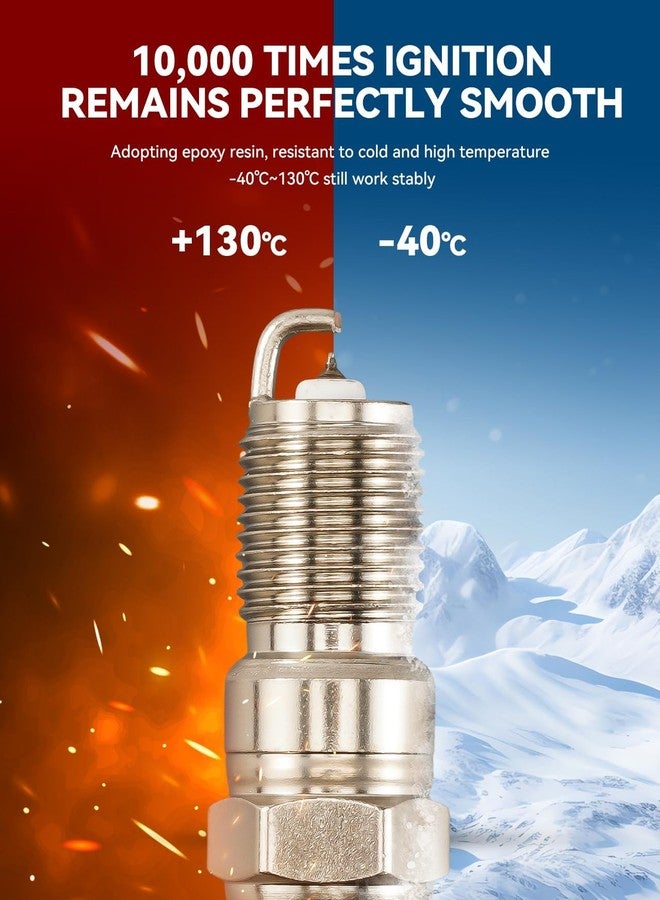 PHILTOP Spark Plugs SILZKR7B11, Fit for Genesis Coupe, Grand Caravan, Grand Cherokee, Journey, Routan, Town & Country, Tucson, Wrangler, Avenger, Azera, C/V, 9723 Iridium Spark Plug 6 Pack - Image 2