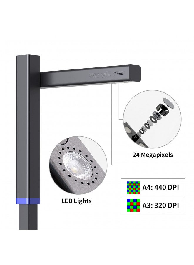 CZUR Shine Ultra Pro 24MP Document Scanner, USB Book Scanner, Portable Document Camera, A3 Large Format Book Scanner, Adjustable Height, Max DPI 440, for Windows & Mac - Image 1