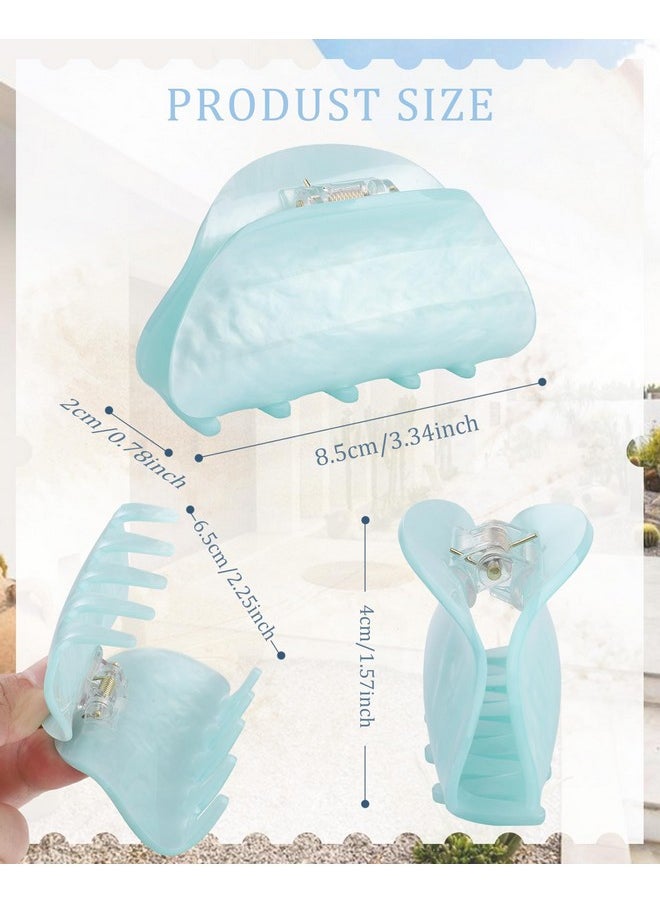 HAIMEIKANG Acrylic Hair Claw Clips - Large Jaw Hair Clips For Thick Or Thin Hair, Strong Hold, Non-Slip Stylish Hair Accessories (White, Pink, Green, Blue)  - Image 2