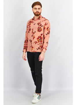 INC Men Regular Fit Long Sleeve Floral Print Casual Shirt, Peach Combo  - Image 3