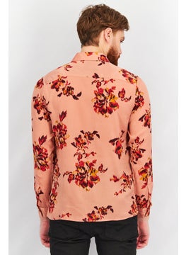 INC Men Regular Fit Long Sleeve Floral Print Casual Shirt, Peach Combo  - Image 4