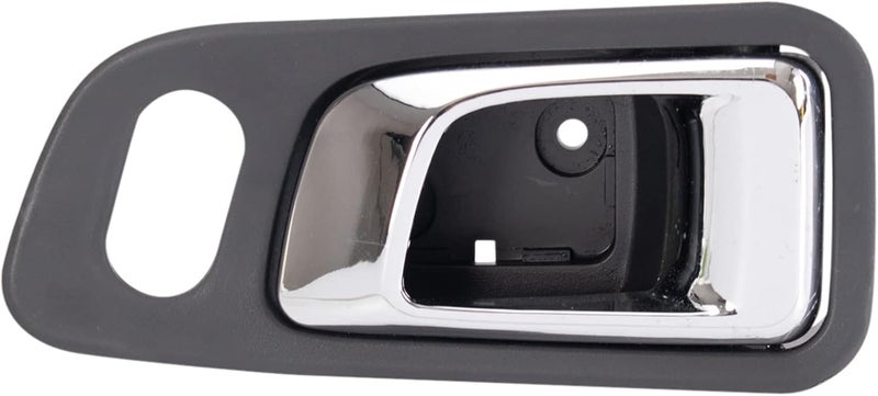 TRQ Front Right Interior Door Handle Dark Gray Housing with Chrome Lever Passenger Side Compatible with 2003-2008 Honda Pilot - Image 1