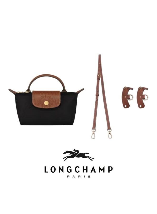 لونج شامب Longchamp النساء ميني حقيبة اليد,حقائب كروسبودي,حقيبة الكتف حزام الكتف مع مشبك,أسود كلاسيكي الأسلوب - Image 1
