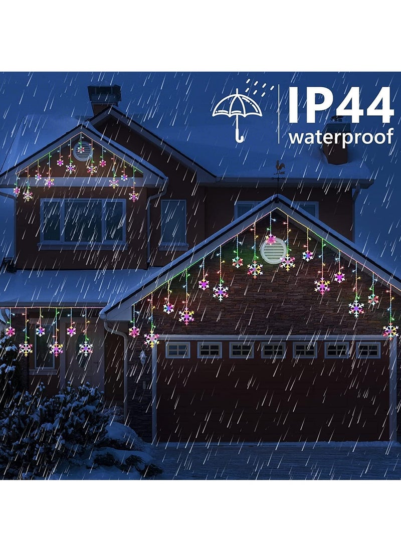 Snowflake Curtain String Lights, Fairy Tale Lights, UK Plug Waterproof Lights, Indoor Outdoor Decoration, For Party Garden Home Decor Christmas, 13ft (Warm White , UK Plug) - Image 5