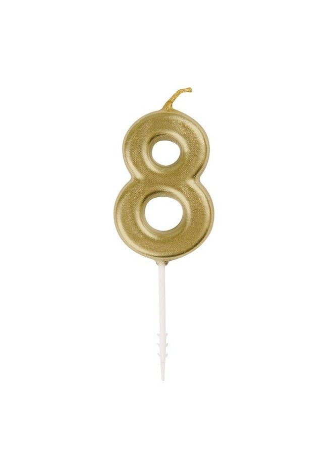 Unique Gold Mini Number 8 Pick Candle - Image 1