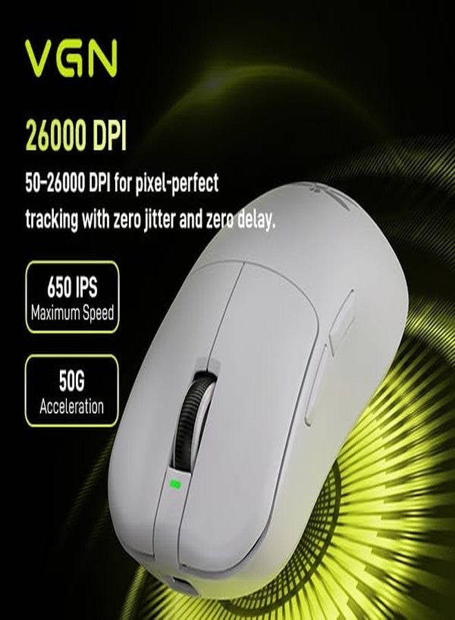 VGN Dragonfly F1 Pro Max Wireless Gaming Mouse, 130h Playtime Long Endurance, 55g Lightweight, PAW3395 26K DPI Flagship Sensor, 4000Hz Polling Rate Supported, Low Latency Esports Peripherals, White - Image 4