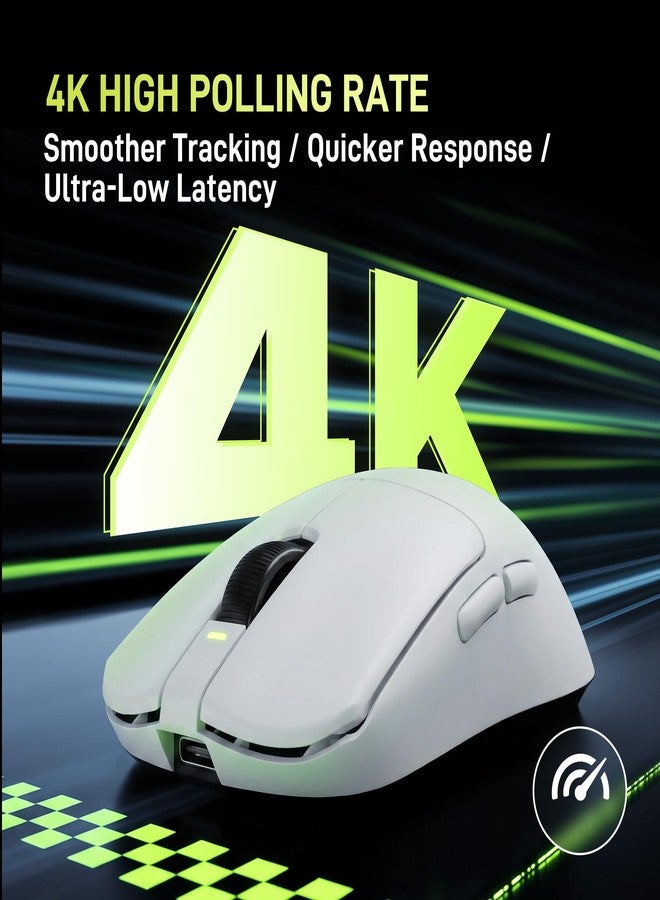 VGN Dragonfly F1 Pro Max Wireless Gaming Mouse, 130h Playtime Long Endurance, 55g Lightweight, PAW3395 26K DPI Flagship Sensor, 4000Hz Polling Rate Supported, Low Latency Esports Peripherals, White - Image 2