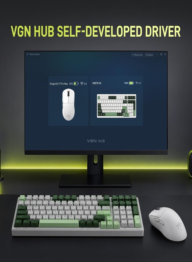 VGN Dragonfly F1 Pro Max Wireless Gaming Mouse, 130h Playtime Long Endurance, 55g Lightweight, PAW3395 26K DPI Flagship Sensor, 4000Hz Polling Rate Supported, Low Latency Esports Peripherals, White - Image 5