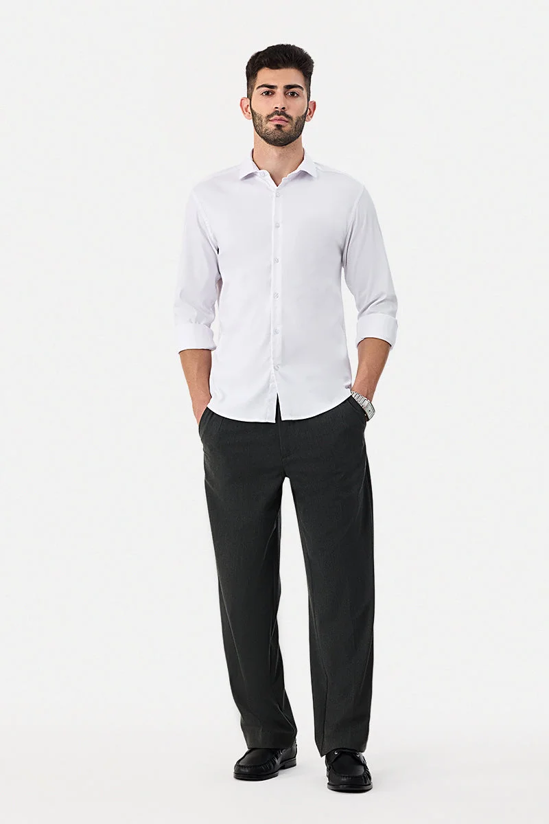 SNITCH Slim Fit White Shirt