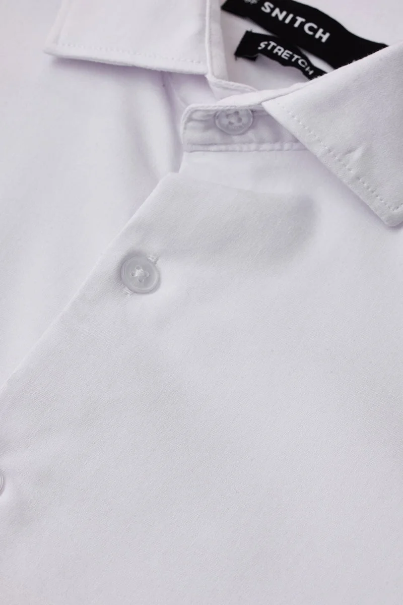 Snitch White Slim Fit White Shirt for Men | Best Price UAE