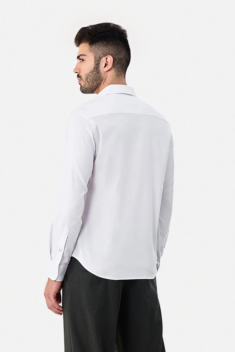 Snitch White Slim Fit White Shirt for Men | Best Price UAE