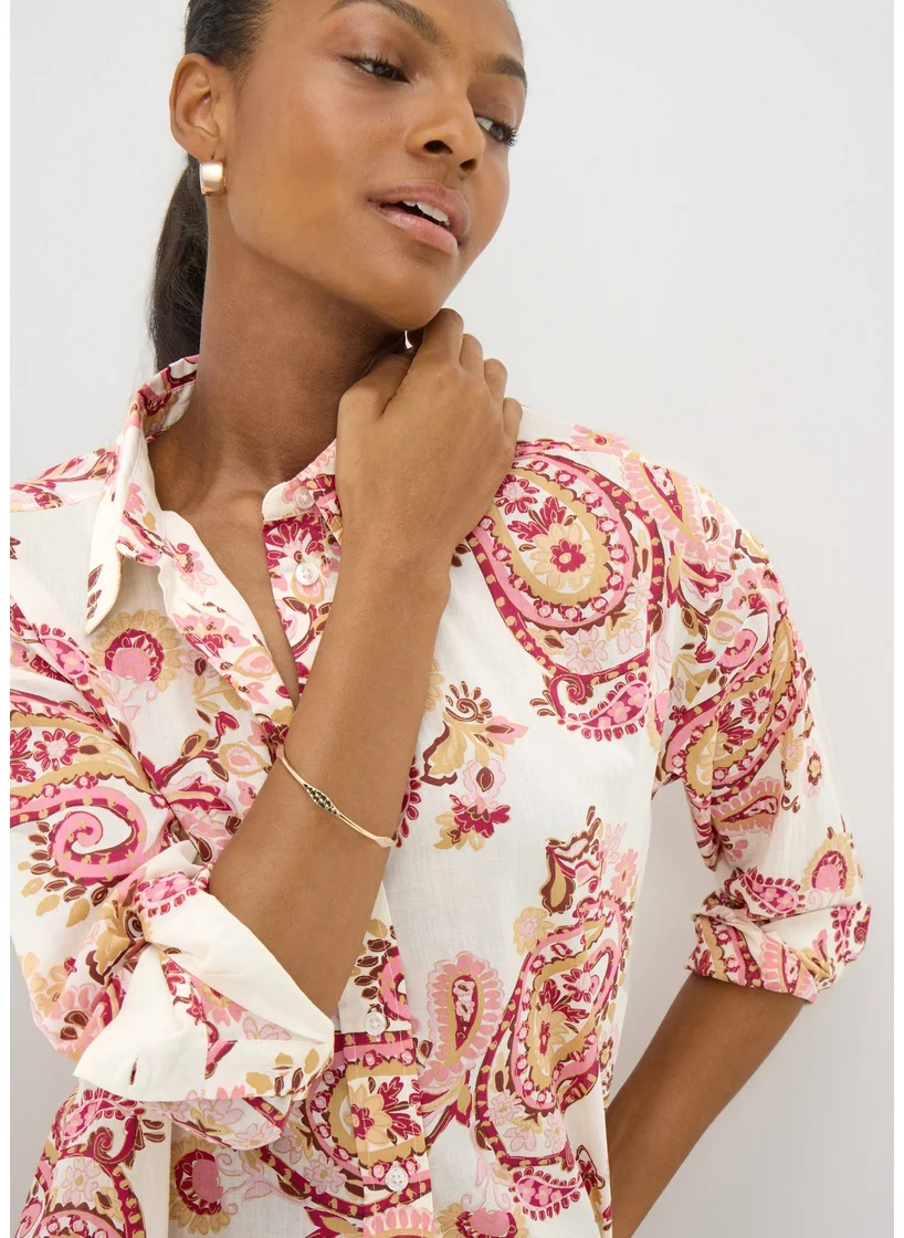 Matalan Pink Paisley Print Cotton Shirt
