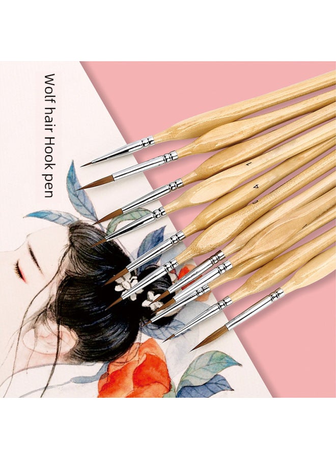 Nine Extremely Three-sided Drawing Pen Watercolor Gouache Brushwork Outline Tracing Pen Drawing Surface-drawing Photo Pen Extra Traditional Chinese Painting Hand-painted - Image 3