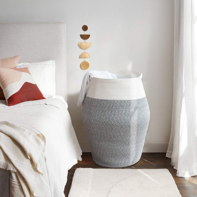MORPICH Woven Dirty Clothes Basket Extra Large Storage Basket for Dirty Clothes with Sturdy Cotton Rope Handles for Clothes and Toys in Bedroom Kids Room - Image 4