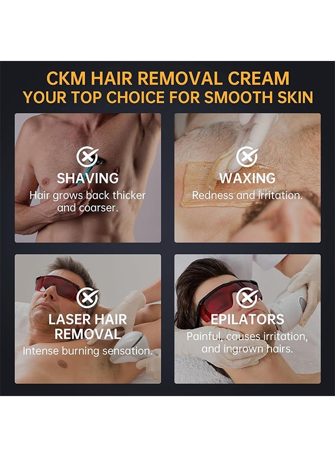 East Moon Men's Body Hair Removal Cream, Depilatory Cream for Unwanted Male Hair, Painless Hair Removal Gel Suitable for All Skin Types, Made for Men 100g - Image 2