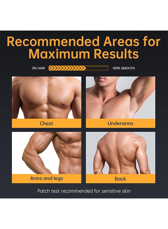 East Moon Men's Body Hair Removal Cream, Depilatory Cream for Unwanted Male Hair, Painless Hair Removal Gel Suitable for All Skin Types, Made for Men 100g - Image 4