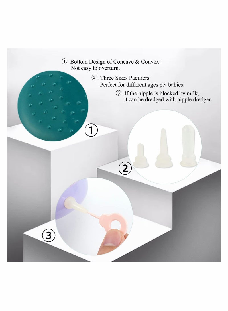 Silicone Puppy Nursing Station with 4 Nipples 180ML Pet Milk Feeder for Newborn Puppies Kittens and Small Animals Green - Image 5