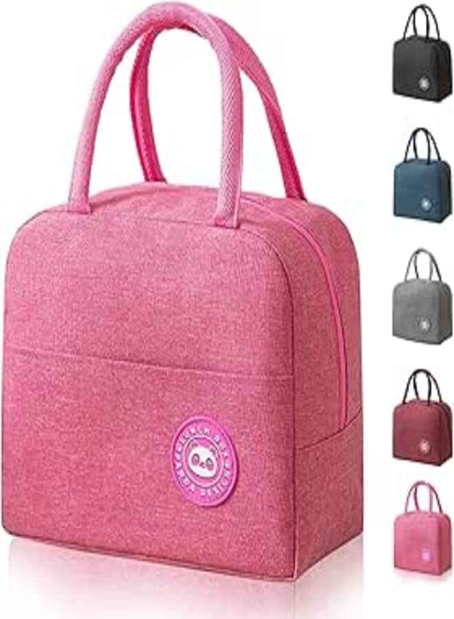 Flywind Insulated Lunch Bag || Men Women and Kids || Canvas Tiffin || Bags for School, Picnic, Work, Carry Bag for Lunch Box || Easy Carry Lunch Bag (Pack of 1) (Pink)