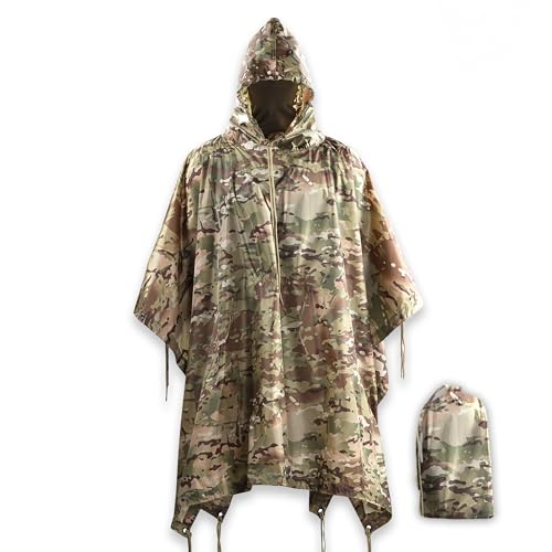 M-Tac Tactical Rain Poncho - Army Military Poncho Shelter - Waterproof Ripstop Camping Hiking Outdoor Hunting Rain Ponchos - Image 1