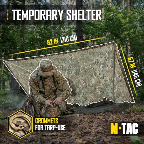 M-Tac Tactical Rain Poncho - Army Military Poncho Shelter - Waterproof Ripstop Camping Hiking Outdoor Hunting Rain Ponchos - Image 3
