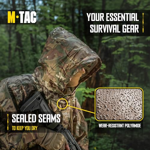 M-Tac Tactical Rain Poncho - Army Military Poncho Shelter - Waterproof Ripstop Camping Hiking Outdoor Hunting Rain Ponchos - Image 5