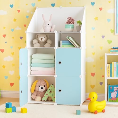Ticoh 8 Door Plastic Wardrobe for Kids - Cupboard for Clothes Storage Rack, Almirah for Clothes, Baby Collapsible Wardrobe, Multi-Purpose Kids Storage Organizer for Books,Toy,Living Room - Image 1
