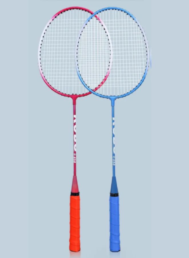 Extreme Sports Badminton Racquet 2 Pcs Set - Model 658 with Full Iron Frame, T-Joint Design & Cover – Perfect for Family Entertainment, Blue - Image 2