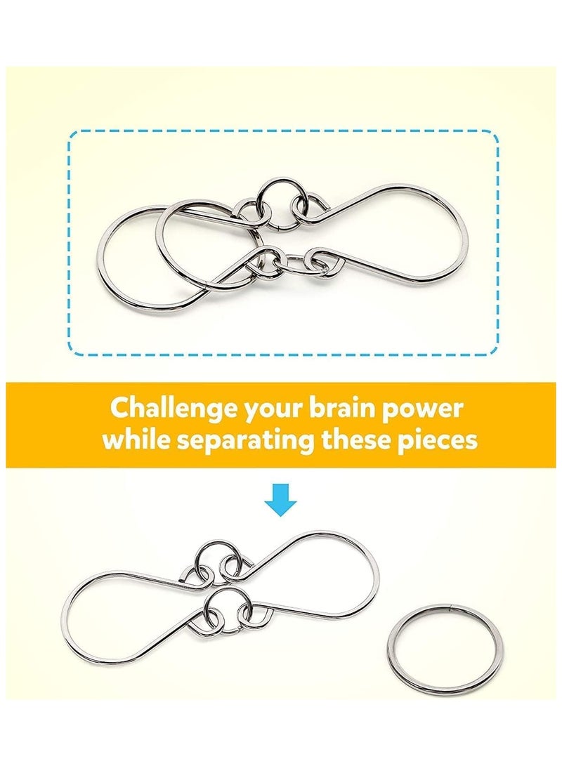 ALASAMCO 16 Pieces IQ Test Mind Game Toys IQ Toys Brain Teaser Metal Wire Puzzles Magic Trick Toy Metal IQ Puzzle for Kids and Adults  - Image 3