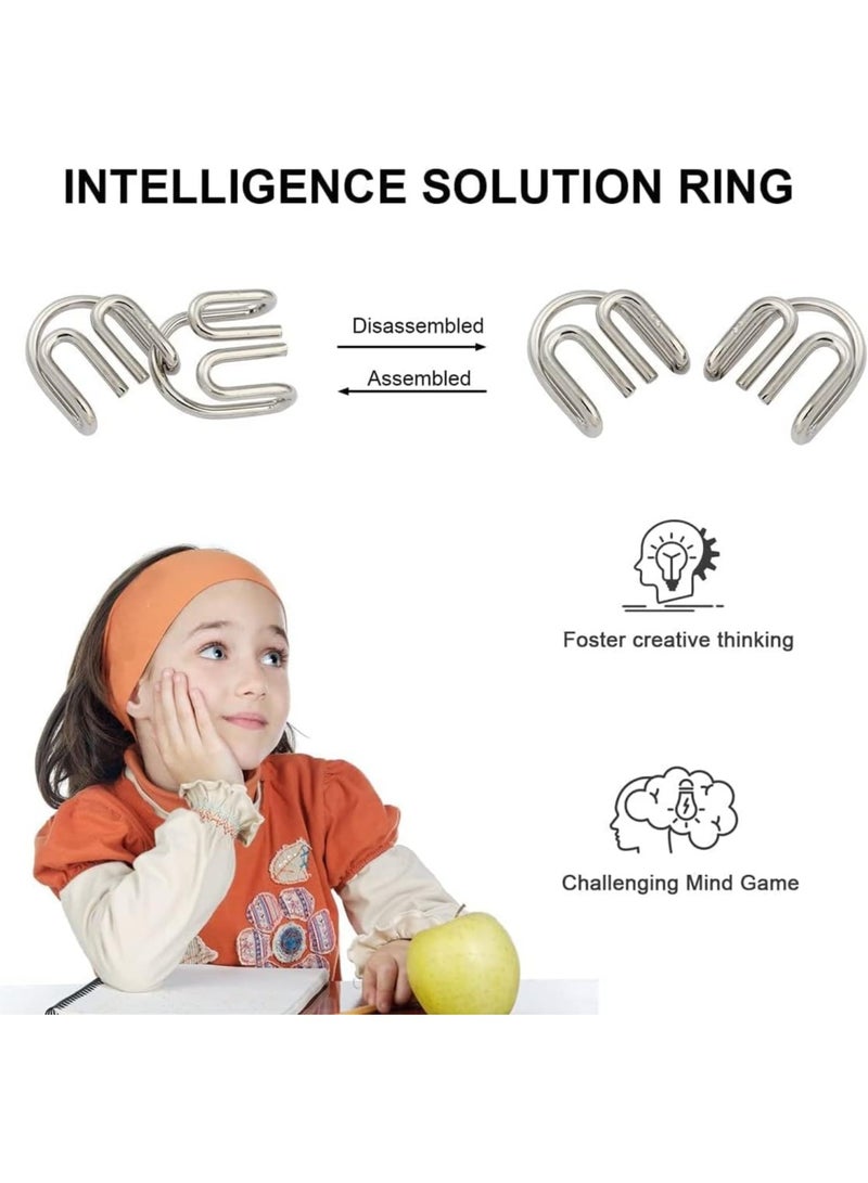 ALASAMCO 16 Pieces IQ Test Mind Game Toys IQ Toys Brain Teaser Metal Wire Puzzles Magic Trick Toy Metal IQ Puzzle for Kids and Adults  - Image 5