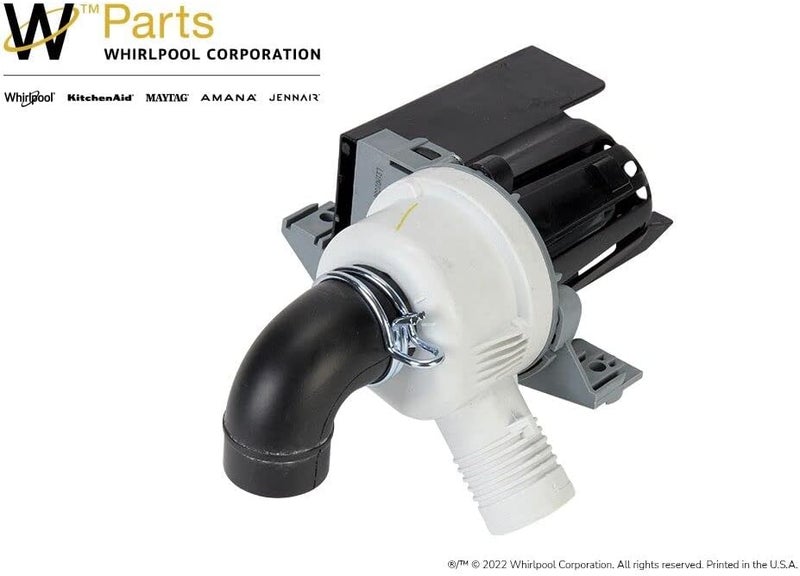 Whirlpool جزء استبدال مضخة تصريف الغسالة الأصلية من ويرلبول WPW10409079، بديل W10409079 - Image 2