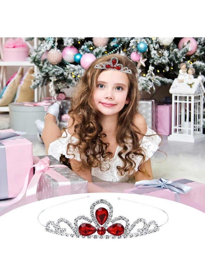 Cinaci 8 Pieces Princess Colorful Dazzling Crystal Rhinestone Silver Metal Tiara Crown Headbands Wedding Birthday Party Prom Headpieces Hair Styling Accessories For Kids Teens Girls Women - Image 1