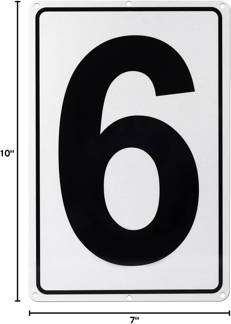 Kichwit Metal House Numbers Address Sign Reflective Aluminum Mailbox Number, 10 x 7 Inches, Number 6 - Image 5