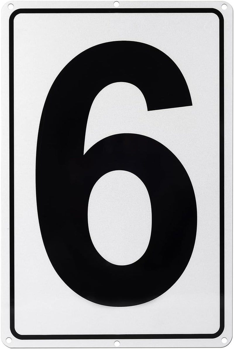 Kichwit Metal House Numbers Address Sign Reflective Aluminum Mailbox Number, 10 x 7 Inches, Number 6 - Image 1