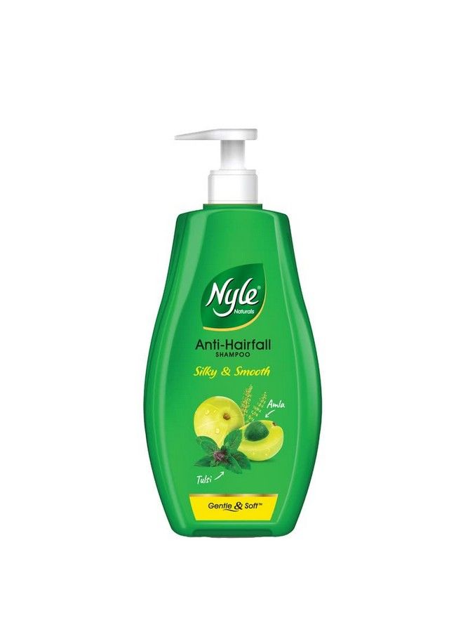 Nyle شامبو طبيعي حريري وناعم مضاد لتساقط الشعر مع تولسي وأملاج شامبو لطيف وناعم بدرجة حموضة متوازنة وخالي من البارابين للرجال والنساء سعة 1 لتر - Image 1