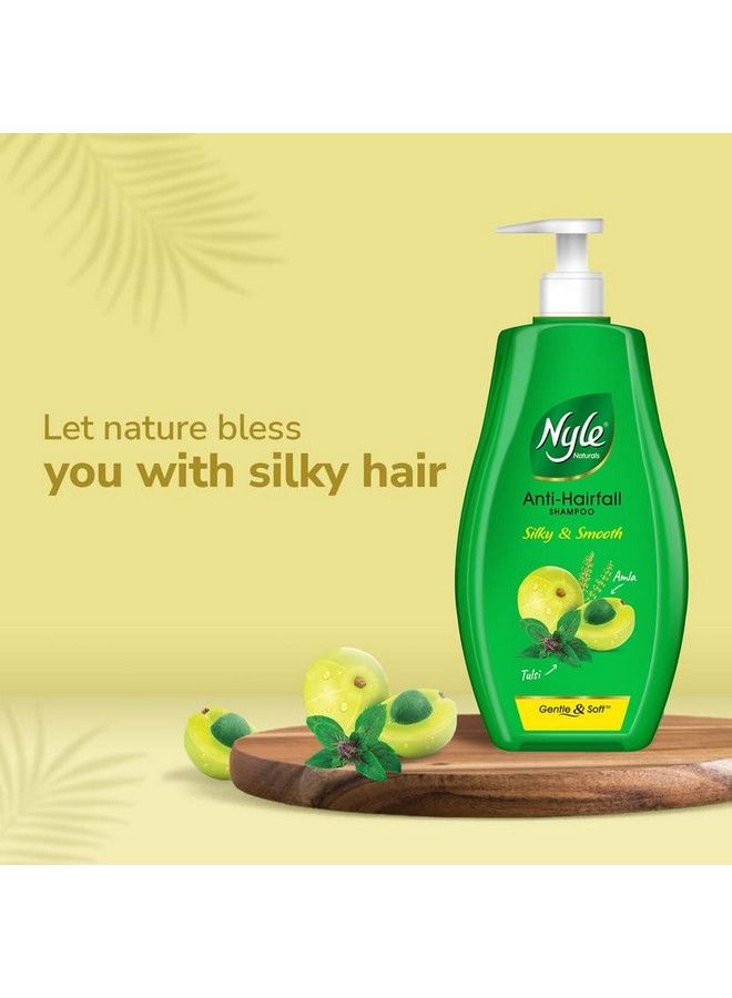 Nyle شامبو طبيعي حريري وناعم مضاد لتساقط الشعر مع تولسي وأملاج شامبو لطيف وناعم بدرجة حموضة متوازنة وخالي من البارابين للرجال والنساء سعة 1 لتر - Image 3