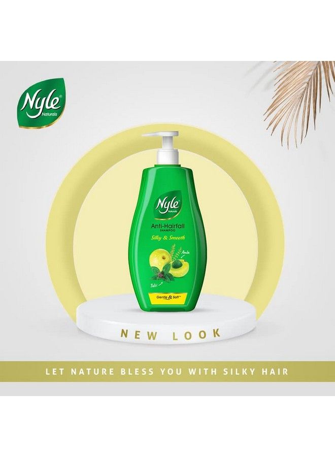 Nyle شامبو طبيعي حريري وناعم مضاد لتساقط الشعر مع تولسي وأملاج شامبو لطيف وناعم بدرجة حموضة متوازنة وخالي من البارابين للرجال والنساء سعة 1 لتر - Image 5