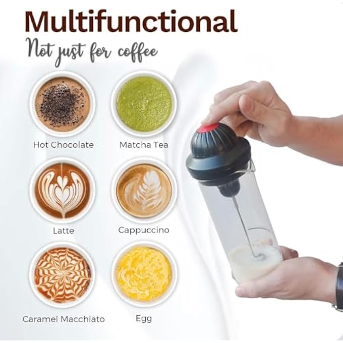 NALACAL مكرر الحليب زجاج مقاوم للحرارة مكشوف الحليب زجاجي مقوى 450 مل مموج ودافئ كهربائي للقهوة المنزلية رفع من طقوسك الصباحية بمتعة رغوة مثالية - Image 5