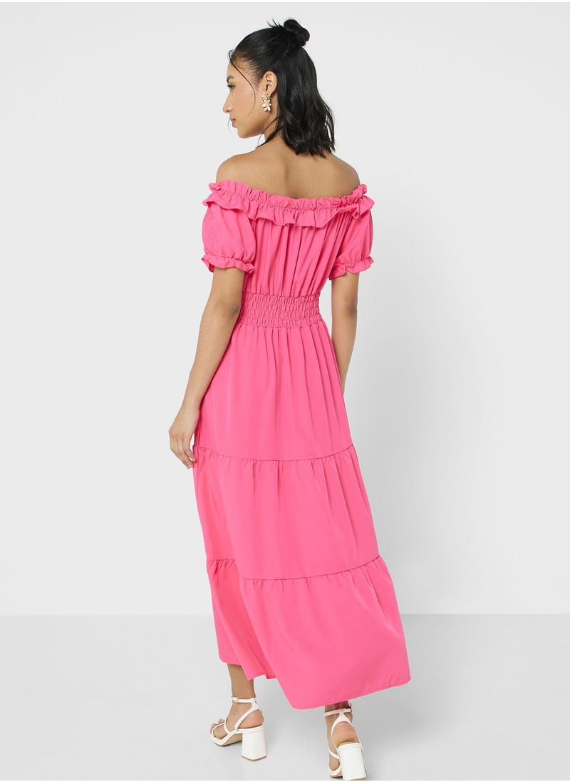 Ginger - Off Shoulder Tiered Maxi Dress - Image 1