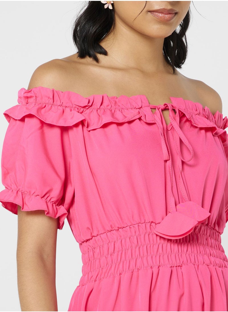 Ginger - Off Shoulder Tiered Maxi Dress - Image 1