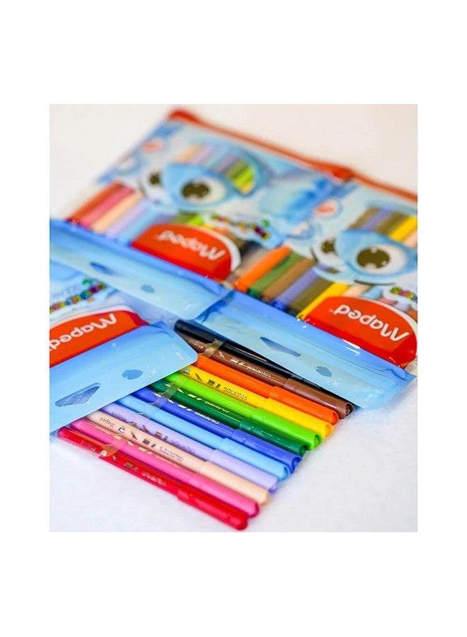 Maped Color'Peps Ocean Felt Tip Pens with Washable Ink| Pack of 12|Easily Washable on Textiles & Skin| Colouring pen for Kids| Drawing Sketch Pen|Bright Colours| Child-Safe Cap Design| Felt pens - Image 4