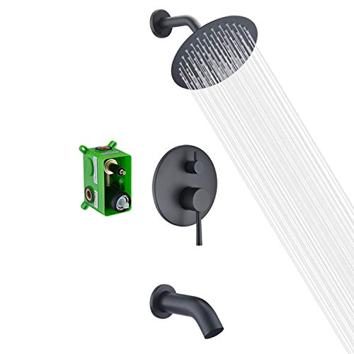 sumerain Tub and Shower Faucet Set, Matte Black Shower Faucet Set with Waterfall Tub Spout,SUMERAIN - Image 1