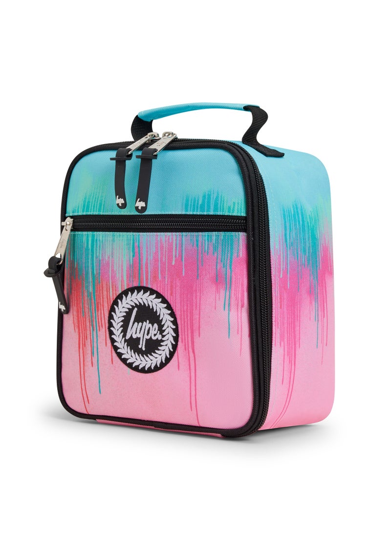 HYPE Kids Lunch Bag Pink Teal Pastel Drips | 4.5L Insulated Lunch Box | Thermal Lining | Girls School Picnic Travel - Image 2