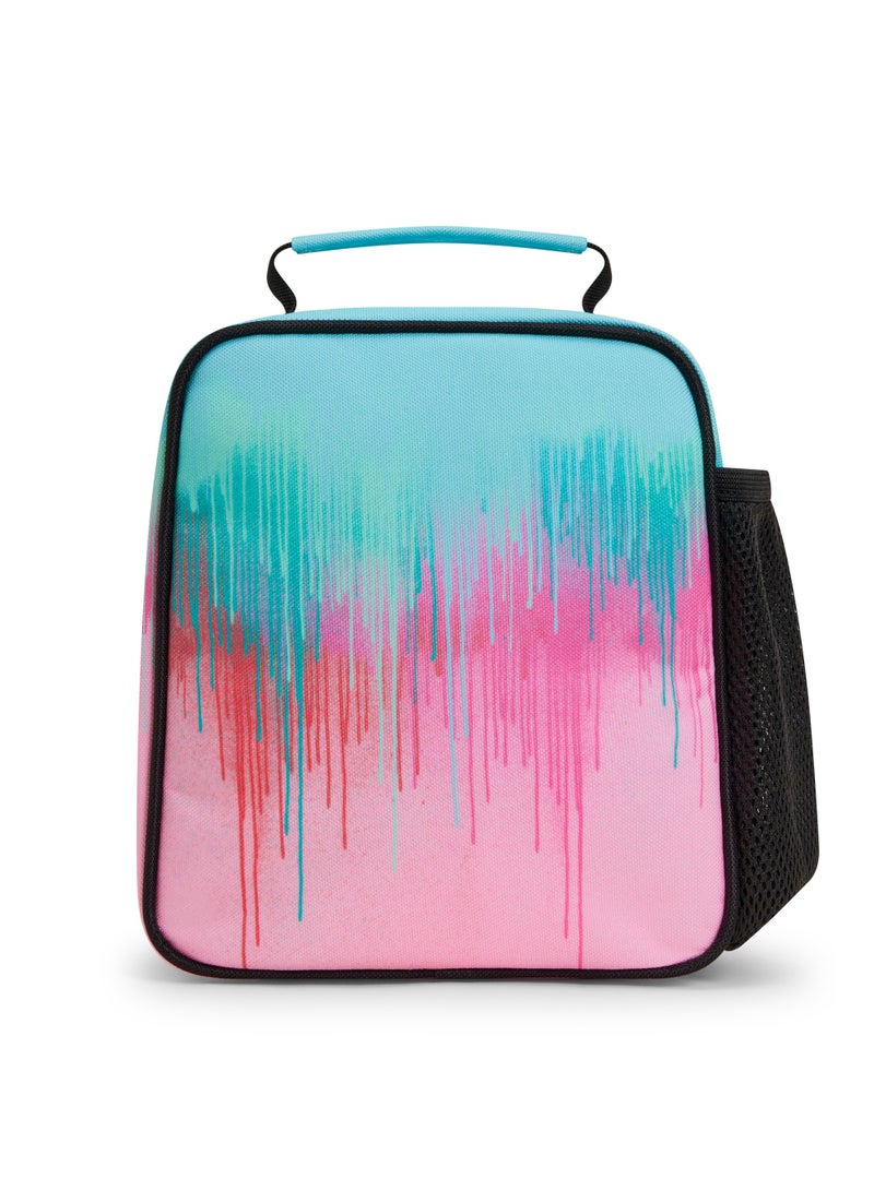 HYPE Kids Lunch Bag Pink Teal Pastel Drips | 4.5L Insulated Lunch Box | Thermal Lining | Girls School Picnic Travel - Image 4