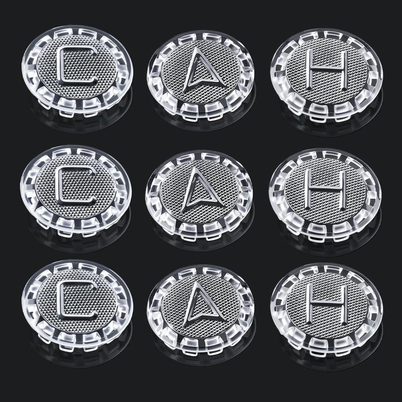 Javiix 80677 Faucet Index Buttons for Price Pfister Faucets Bathroom Sink Knobs Hot, Cold, Diverter Index Buttons 9 Count（1 Pack） Clear Acrylic - Image 1
