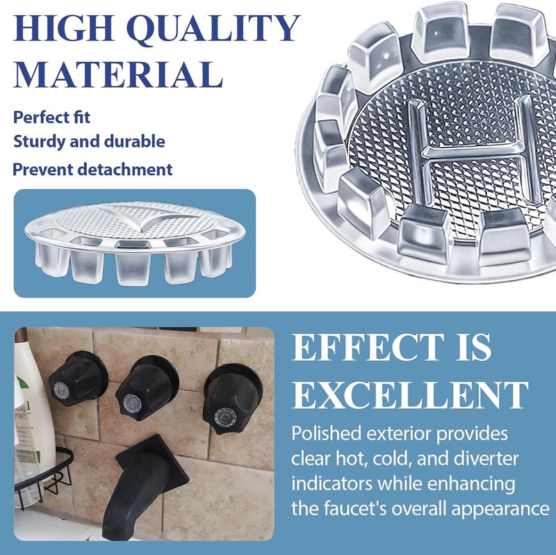 Javiix 80677 Faucet Index Buttons for Price Pfister Faucets Bathroom Sink Knobs Hot, Cold, Diverter Index Buttons 9 Count（1 Pack） Clear Acrylic - Image 5