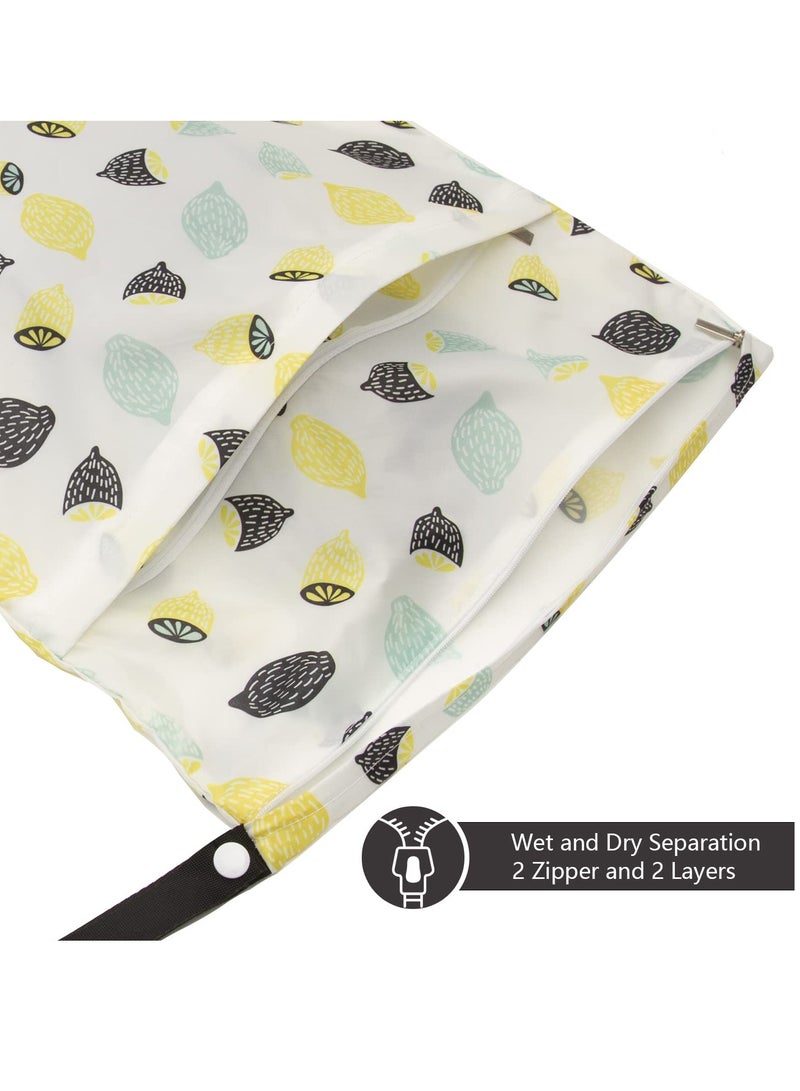 Reusable Waterproof Wet Bag Set for Baby Diapers and Swimwear, 3 Pcs with Dual Pockets for Easy Storage - Image 3