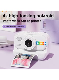 Generic Explosions Children's Camera Photographable Printable Toy HD Polaroid Digital Camera Direct Sales-Color:S9 White (including 3 Rolls Of Color Printing Paper) + 32g Memory Card  - Image 1